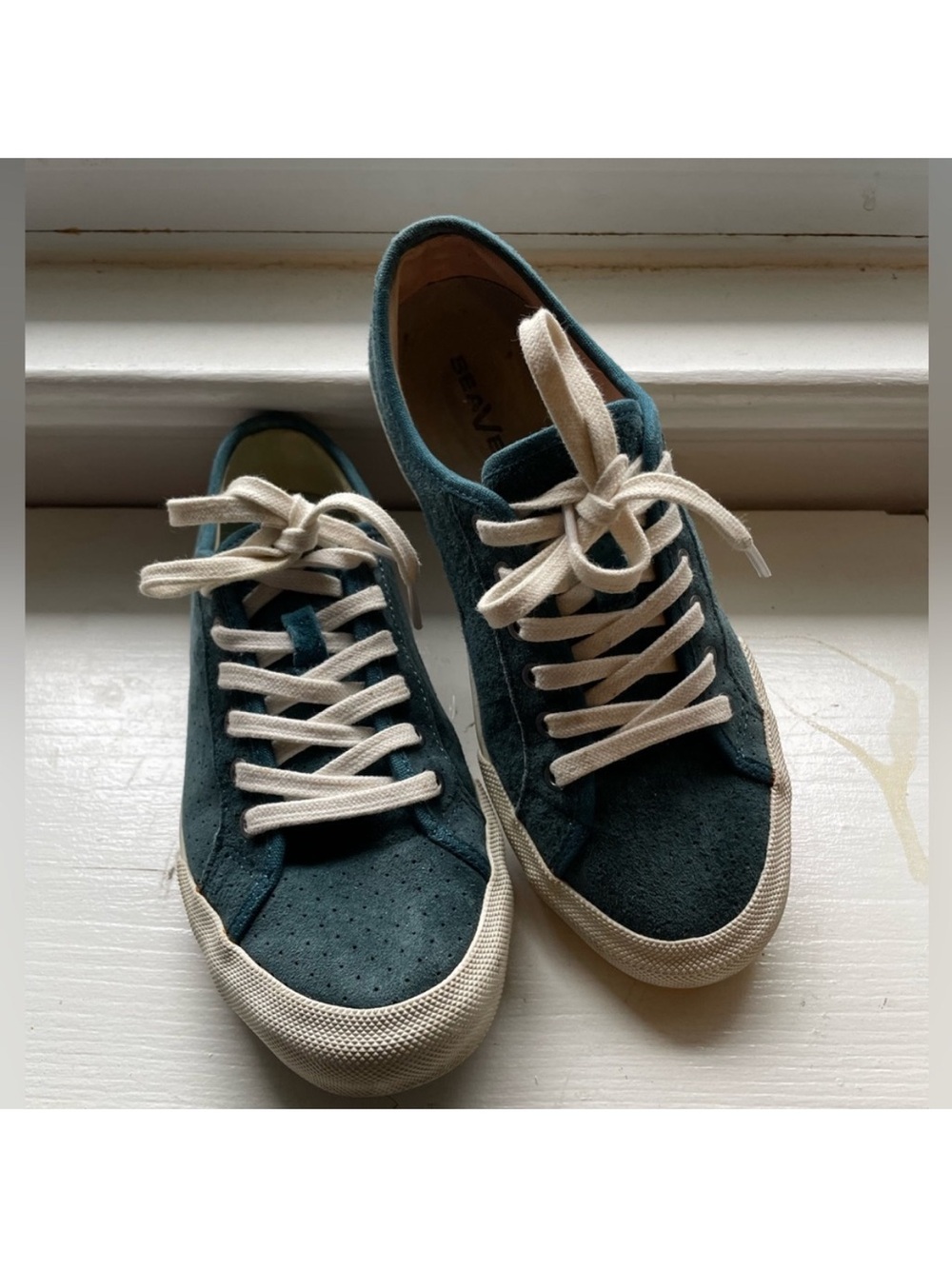 Seavees Suede Lace-Up Sneakers with Cream Laces